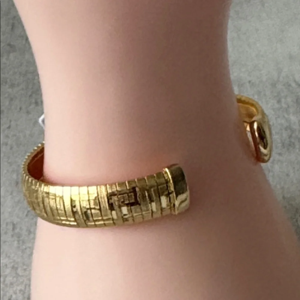Mia Fiore Dyadema Gold Plated Bronze Open Cuff Bracelet Italy